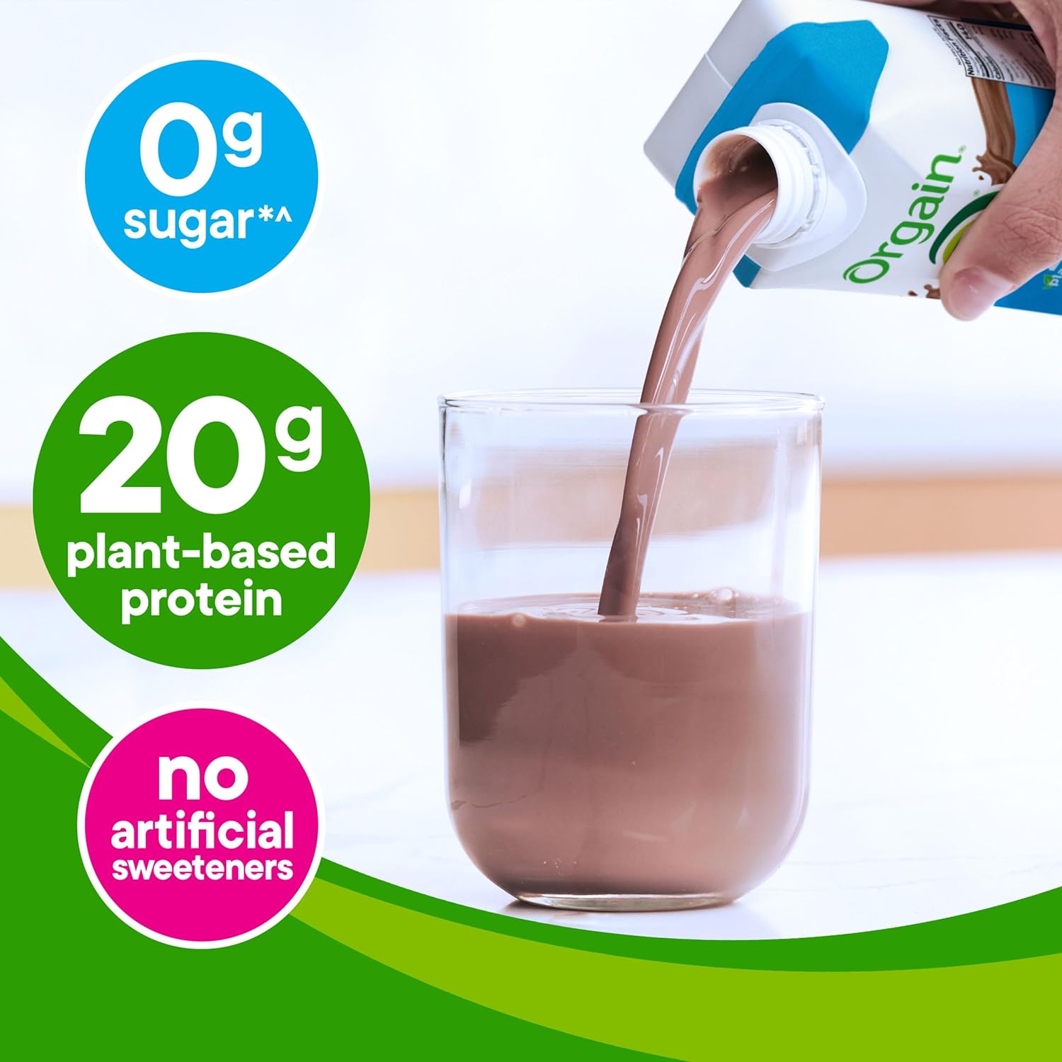 Organic Vegan Protein Shake, Creamy Chocolate - 20G Plant Based Protein, Ready to Drink, Fruits & Vegetables, Gluten Free, Kosher, No Soy or Dairy Ingredients, 11 Fl Oz (Pack of 12)
