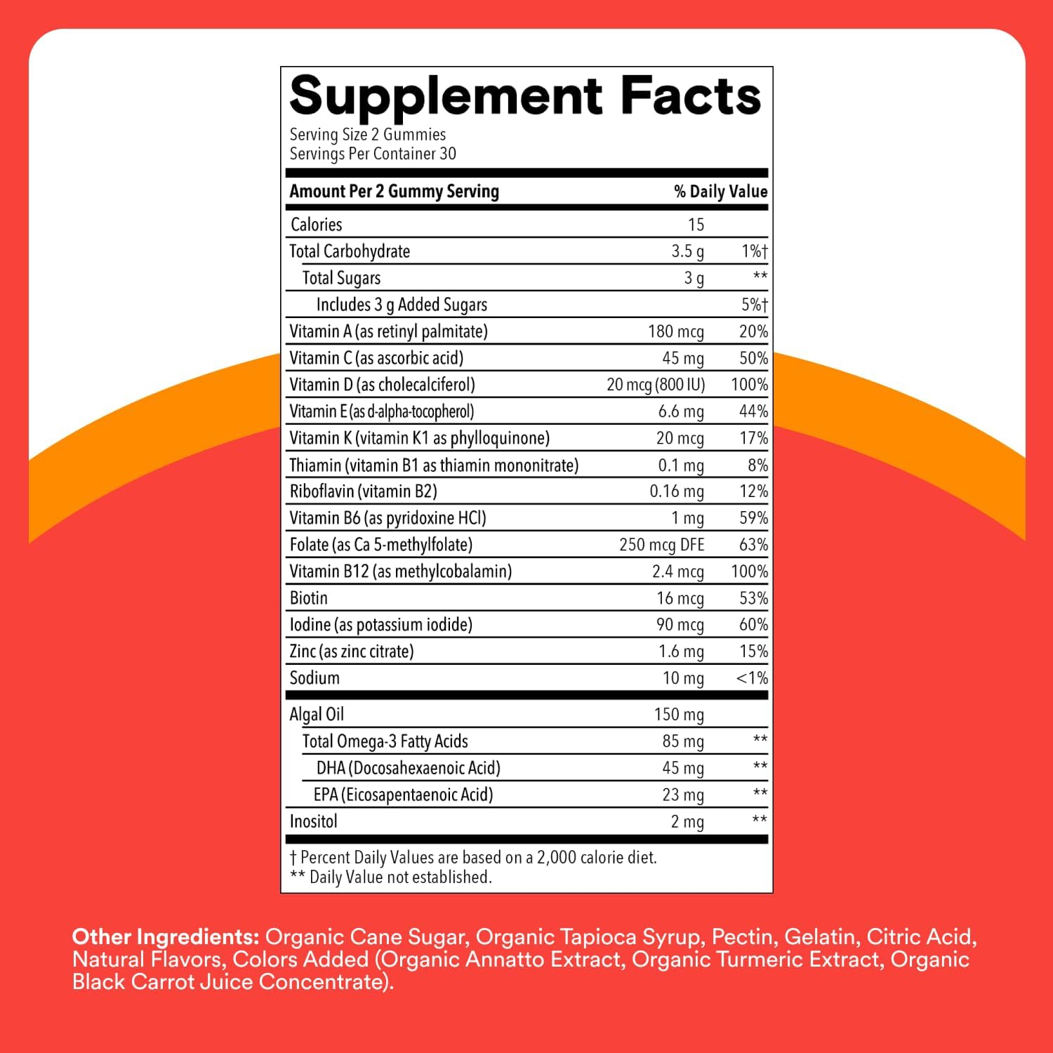 Kids Multivitamin Gummies - Improved Formula: Omega 3 (DHA/EPA), Vitamins D3, C, B12, B6, Vitamin A, K & Zinc, Gluten Free, Three Fruit Flavors, 60 Count (30 Day Supply)