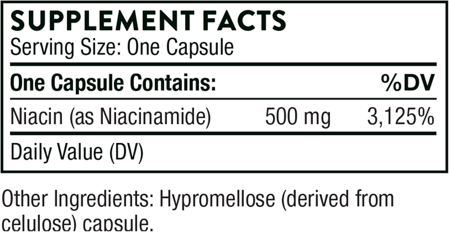 - Niacinamide - 500Mg Niacin - Non-Flushing Form of Vitamin B3 - Support Joint Health, Skin Health & Restful Sleep* - Gluten-Free - 180 Capsules