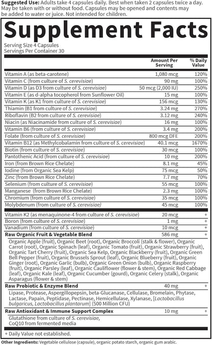 Multivitamin for Women, Vitamin Code Women'S Multi - 120 Capsules, Whole Food Womens Multi, Vitamins, Iron, Folate Not Folic Acid & Probiotics for Womens Energy, Vegetarian Supplements