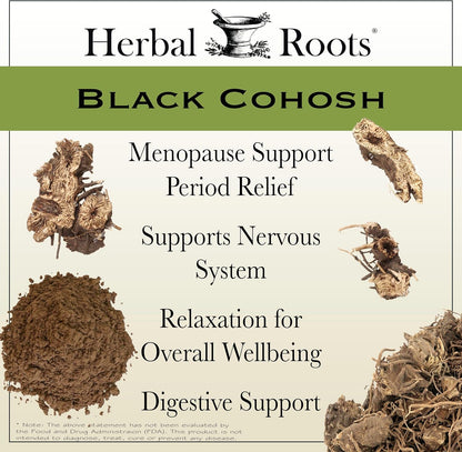 Organic Black Cohosh Root | Extra Strength | Menopause and Menstrual Support for Women | 90 Capsules, Vegan