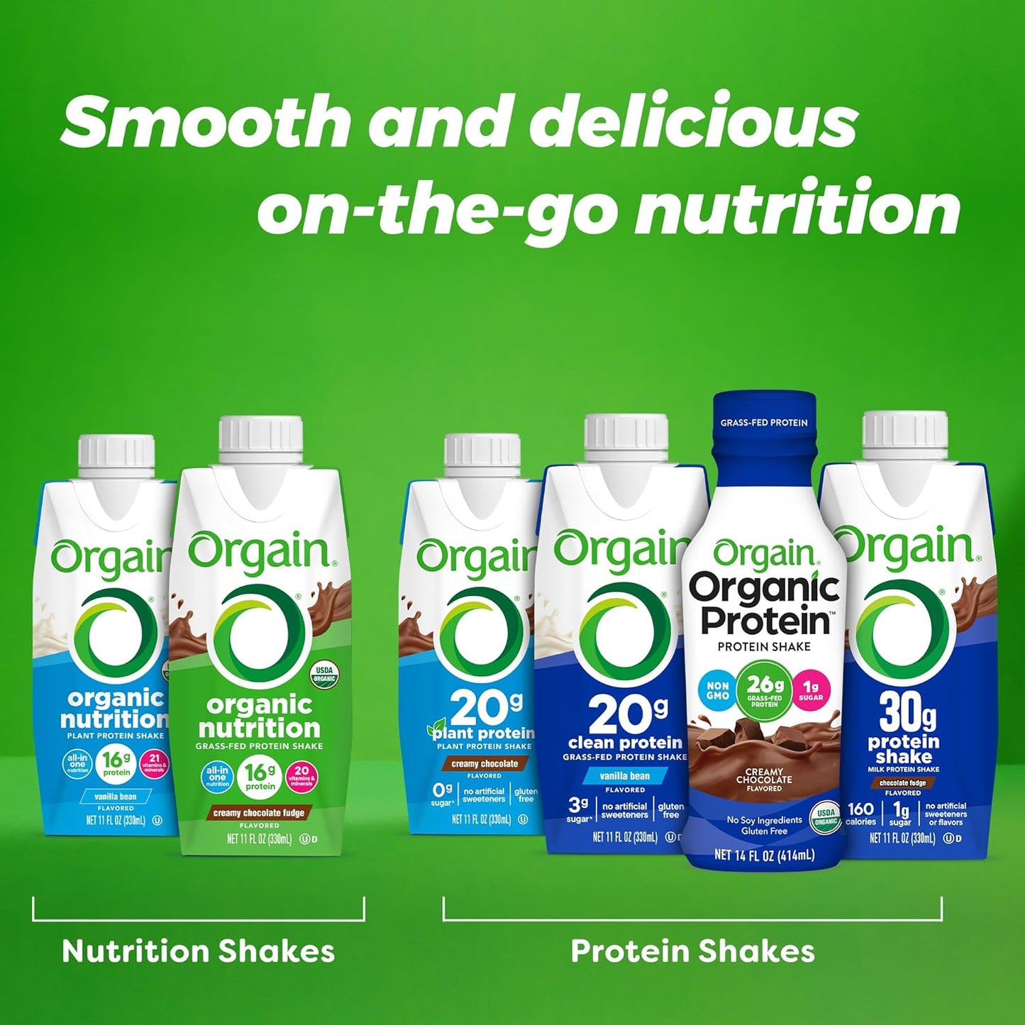 Organic Vegan Protein Shake, Creamy Chocolate - 20G Plant Based Protein, Ready to Drink, Fruits & Vegetables, Gluten Free, Kosher, No Soy or Dairy Ingredients, 11 Fl Oz (Pack of 12)