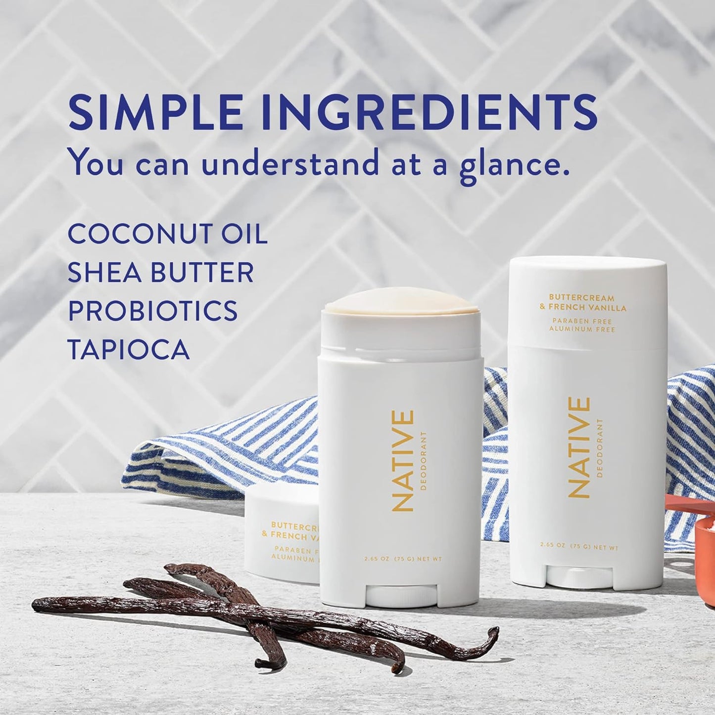 Deodorant Contains Naturally Derived Ingredients, 72 Hour Odor Control | Seasonal Scents for Women and Men, Aluminum Free with Baking Soda, Coconut Oil & Shea Butter | Buttercream & Vanilla