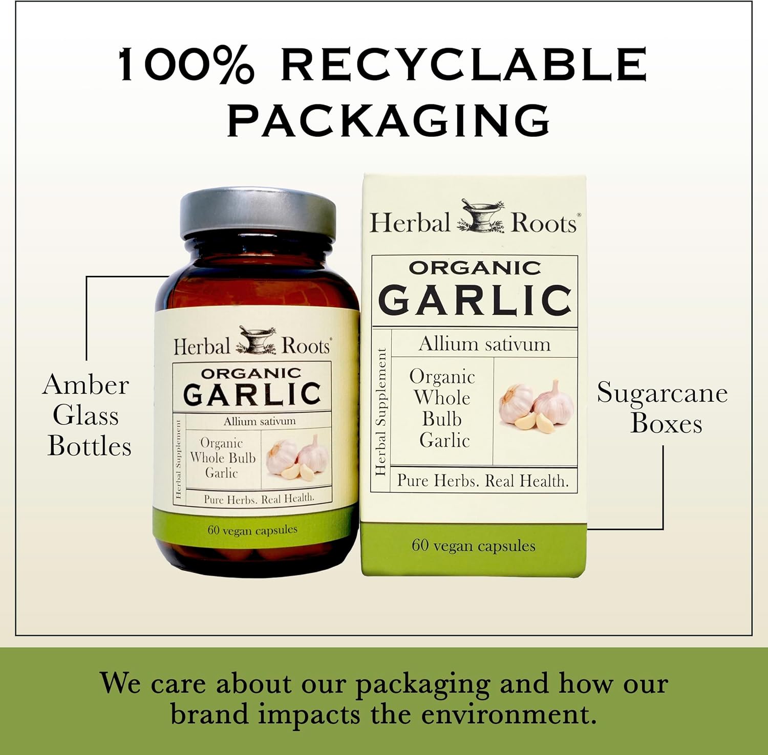 Organic Whole Bulb Garlic Pills - Potent Extra Strength | 600 Mg - 60 Organic Vegan Capsules