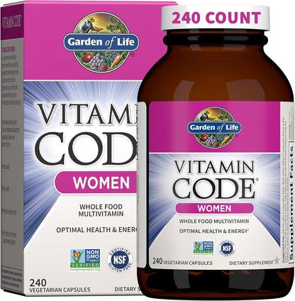 Multivitamin for Women, Vitamin Code Women'S Multi - 120 Capsules, Whole Food Womens Multi, Vitamins, Iron, Folate Not Folic Acid & Probiotics for Womens Energy, Vegetarian Supplements