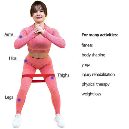 Resistance Bands Exercise Set Fitness Workout Stretch Elastic Loop Legs Therapy