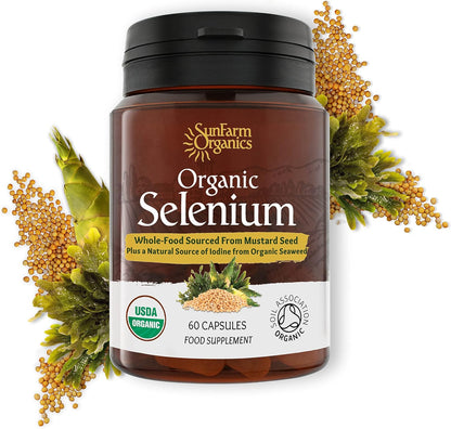 Organic Selenium 200 Mcg with Iodine and Silica All from Certified Organic Whole Foods - Two Month Supply