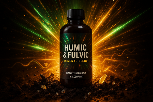 Can you create me a picture for Humic & Fulvic Mineral Blend that is vibrant, explosive, eye-catching, sale sale-boosting? Something that will draw in the compulsive shopper and make them want to click on it and buy.