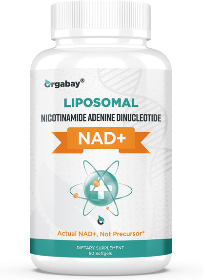 Liposomal NAD+ Supplement 500 Mg, High Absorption, Boost NAD+ with TMG 250 Mg, Actual NAD plus More Efficient than Nicotinamide Riboside, Support Cellular Energy, Healthy Aging | 60 Softgels