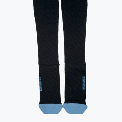 Jupitergear Endurance Compression Socks for Running and Hiking - Black with Blue Accent - Large/Extra Large