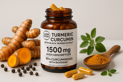 For my herbal shopify store, I really need to boost sales. I need customer trust. I need repeat customers. I need an image for each herb that will draw in customers of all types. The compulsive buyers, the TikTok buyers, the upscale buyers, older generation, younger generation, the cheap buyers, the wealthy buyers, upper class buyers. For the herb, Turmeric Curcumin with Black Pepper Extract 1500mg - High Absorption Ultra Potent Turmeric Supplement with 95% Curcuminoids and BioPerine in capsule form