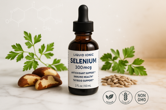 For my herbal shopify store, I really need to boost sales. I need customer trust. I need repeat customers. I need an image for each herb that will draw in customers of all types. The compulsive buyers, the TikTok buyers, the upscale buyers, older generation, younger generation, the cheap buyers, the wealthy buyers, upper class buyers. For the herb, Trace Minerals | Liquid Ionic Selenium 300 mcg Dietary Supplement | Antioxidant, Supports Immunity, Thyroid Health | Vegan, Gluten Free, Non-GMO.