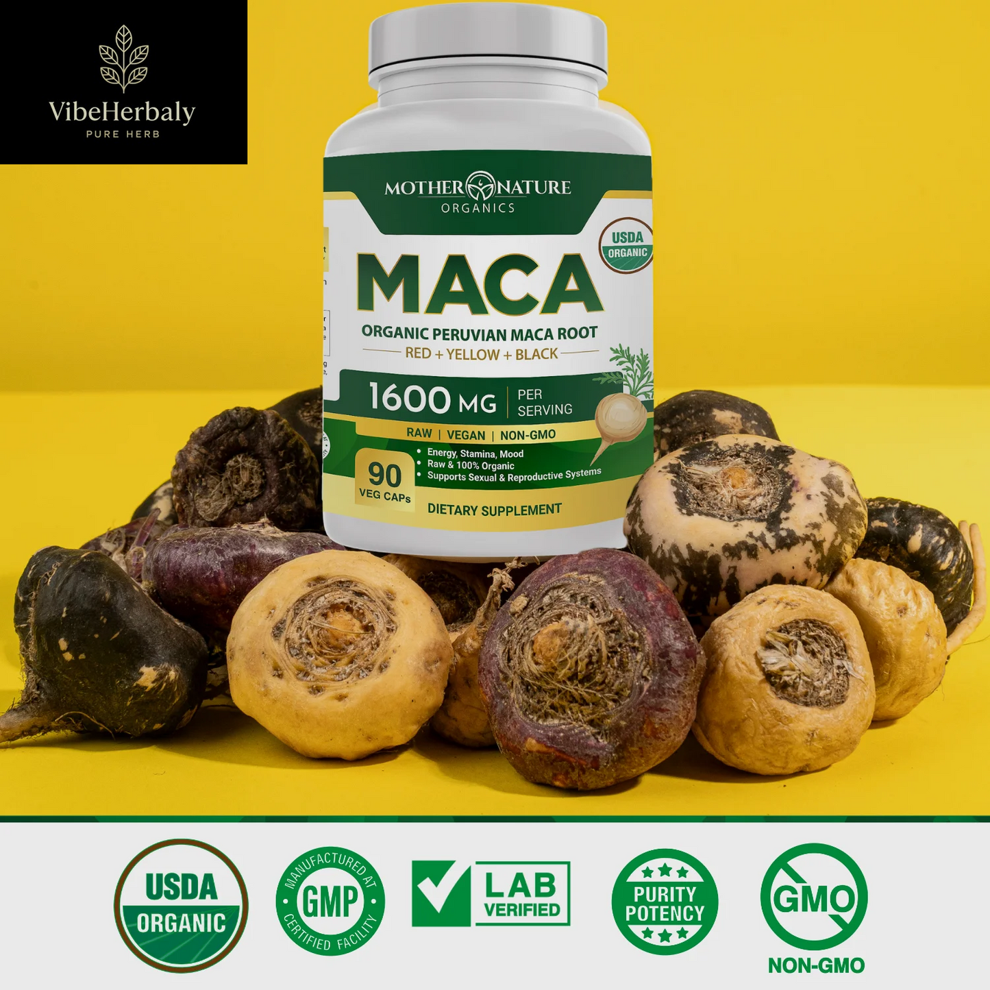 USDA Organic Maca Capsules 90 Count