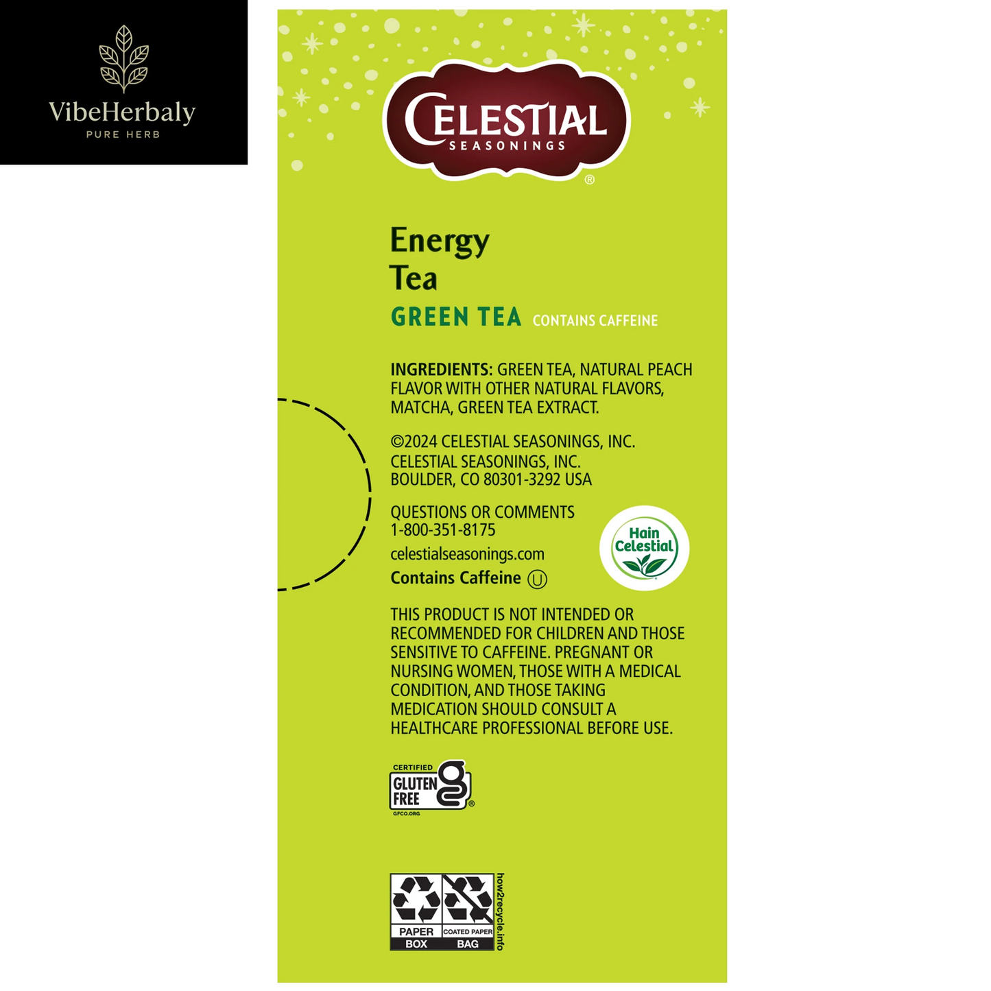High Caffeine Energy Green Tea Bags (12 Count)