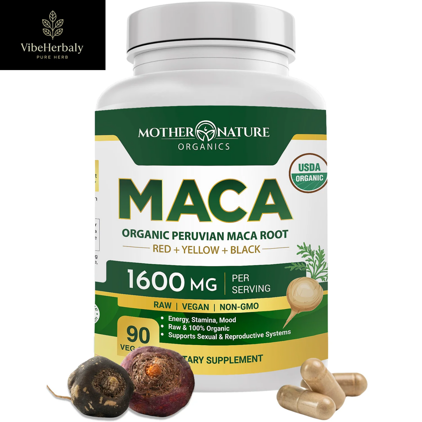 USDA Organic Maca Capsules 90 Count