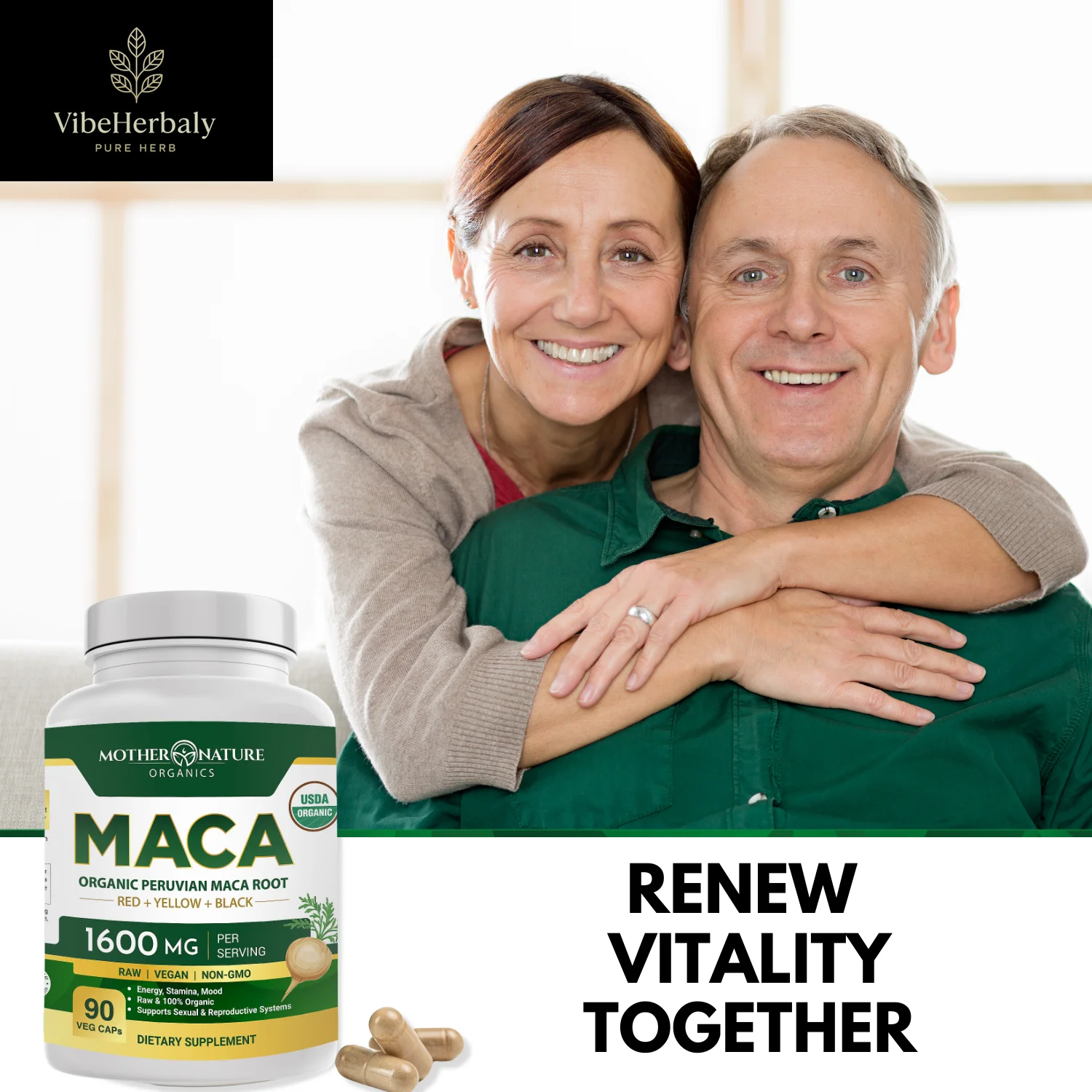 USDA Organic Maca Capsules 90 Count