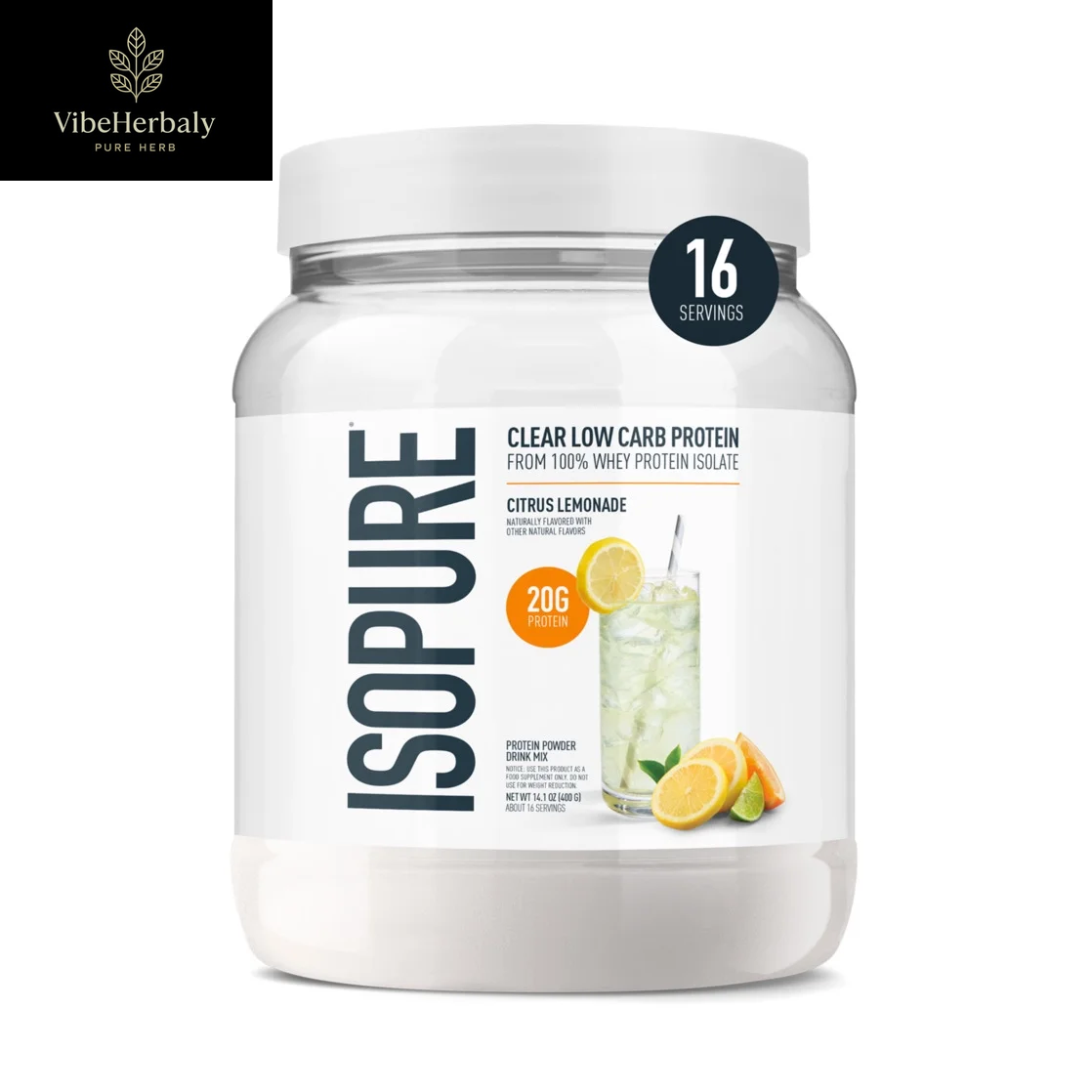 Clear Low Carb 100% Whey Protein Isolate Powder, Watermelon Lime, 20G Protein, about 16 Servings
